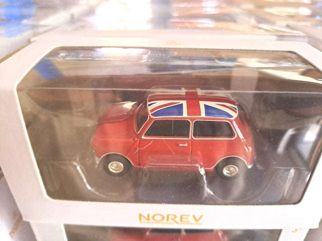 Mini Cooper S 1964 Tartan Red with Flag on Roof 1:54