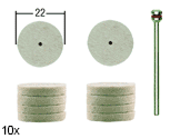 Proxxon - Felt Polishing Disks 22Mm Diameter, ARTS AND CRAFTS, MINIATURE MODEL BUILDING, PROXXON ...