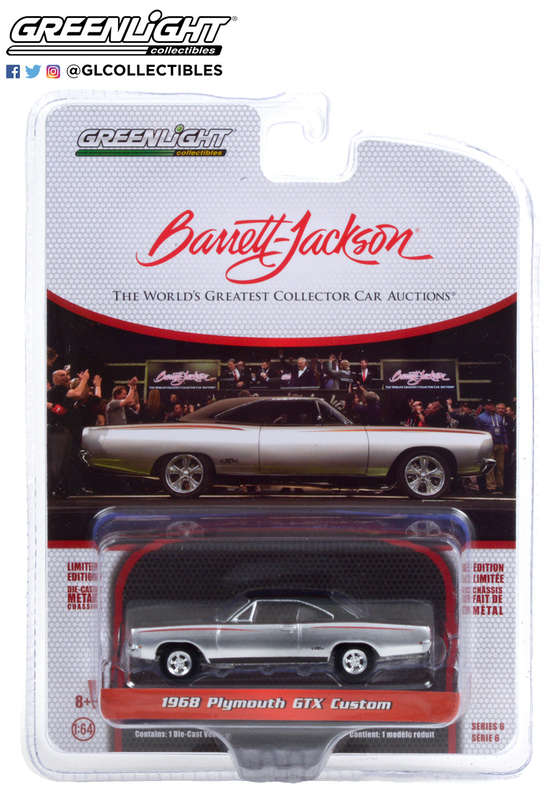 BARRETT-JACKSON SCOTTSDALE ED S6 PLYMOUTHGTX CUSTOM 6 OFF IN BOX, DIECAST COLLECTABLES
