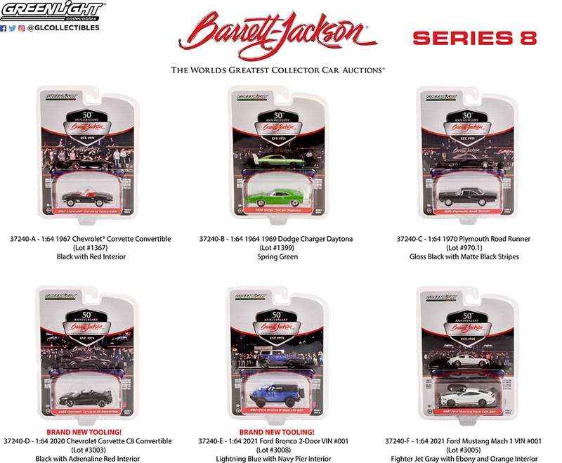 BARRETT JACKSON SCOTTSDALE S 8 6 OFF IN BOX 1/64 DIECAST COLLECTABLES