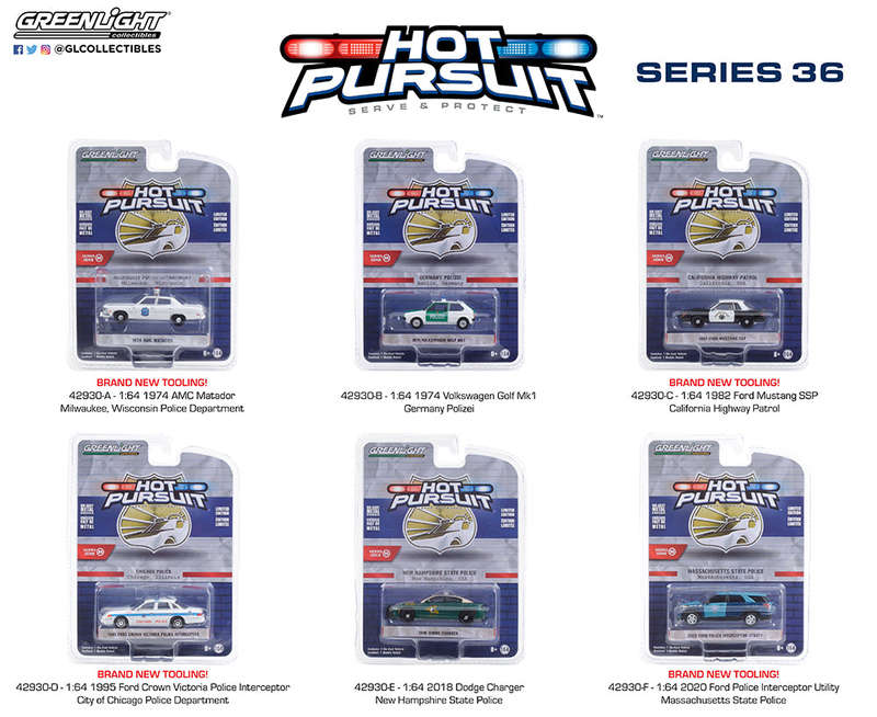 HOT PURSUIT SERIES 36 6 OFF IN BOX  1/64, DIECAST COLLECTABLES