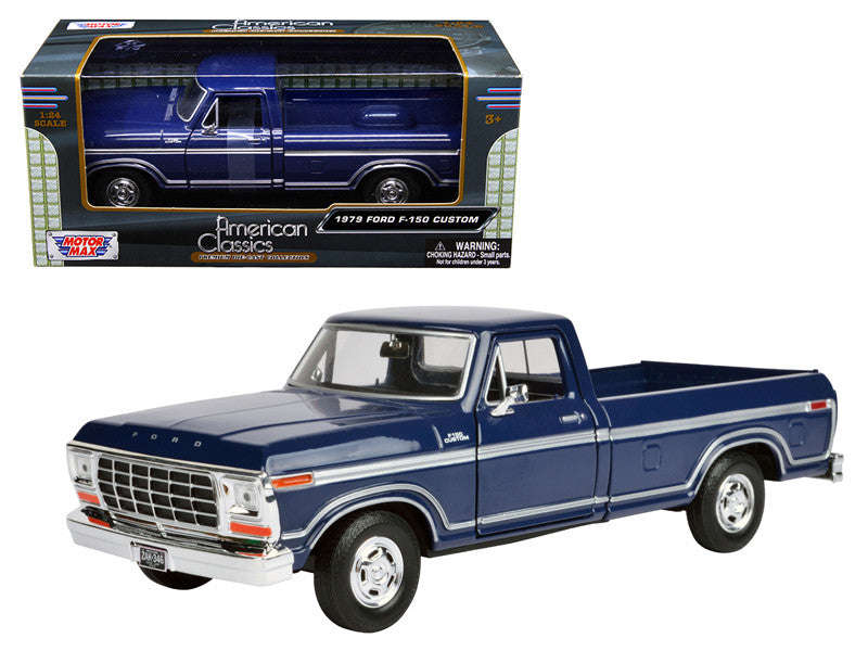 FORD F-150 CUSTOM DARK BLUE SET 1979 1/24, DIECAST CAR, COLLECTABLE CAR.