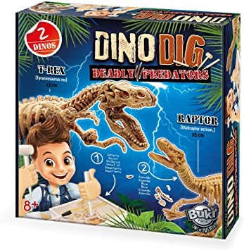 DINO DIG DEADLY PREDATORS INCL 2 DINOS EDUCATIONAL,TEACHER HOME SCHOOL, LEARNING