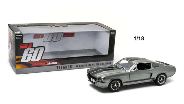 FORD MUSTANG CUSTOM (ELEANOR) SILVER 1967 1/18
