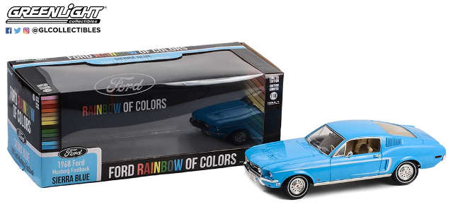 FORD MUSTANG FASTBACK "FORD RAINBOW OF COLORS"  '68 1/18, DIECAST COLLECTABLES