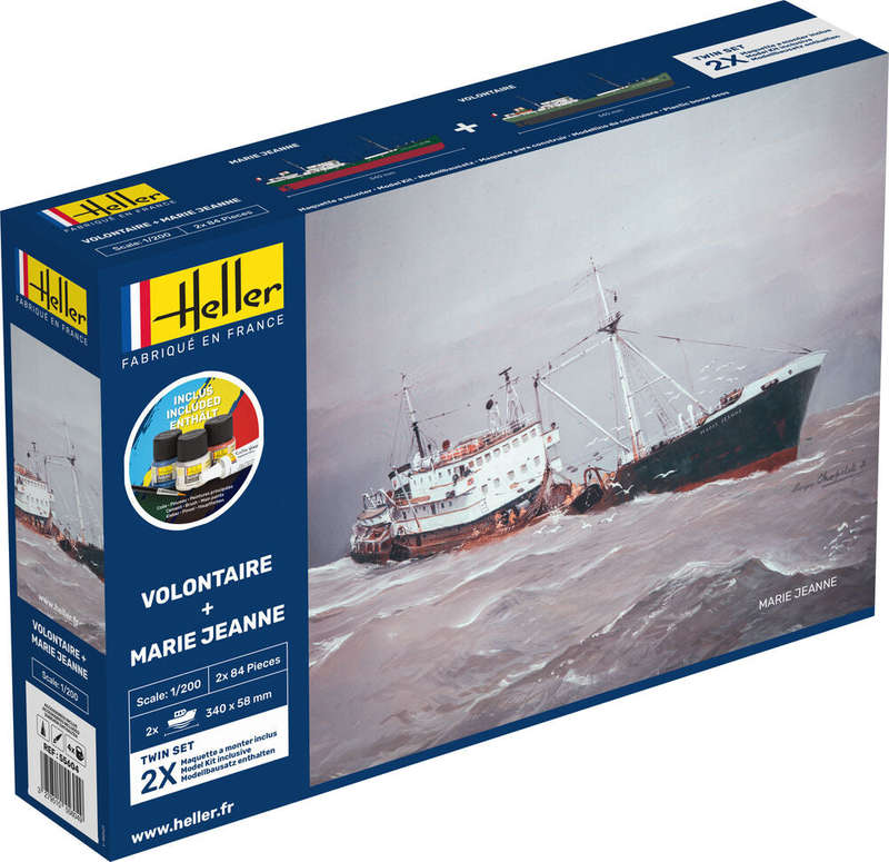 TRAWLER VOLONTAIRE + MARIE JEANNE Twinset 1/200 STARTER KIT, PLASTIC SCALE MODEL