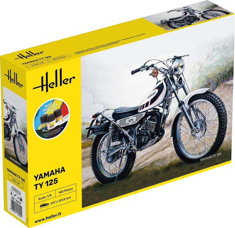 STARTER KIT YAMAHA TY 125 BIKE 1/8. PLASTIC SCALE MODEL