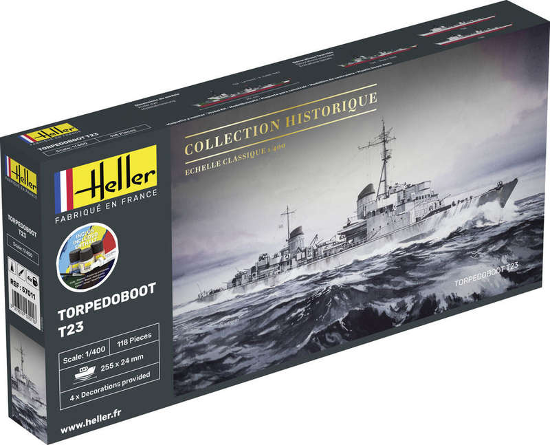 Torpedoboot 1939 T23 1/400 STARTER KIT, PLASTIC SCALE MODEL