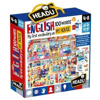 EASY ENGLISH 100 WORDS MY HOUSE;EDUCTIONAL PUZZLE, TEACHER HOMESCHOOL SUPPLIES;  TODDLER LEARNING...