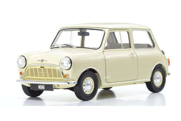 MORRIS MINI MINOR OLD ENGLISH WHITE 1/18, DIECAST COLLECTABLES