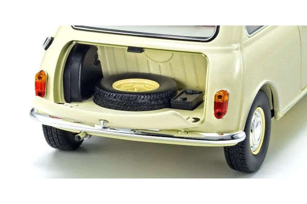 MORRIS MINI MINOR OLD ENGLISH WHITE 1/18, DIECAST COLLECTABLES