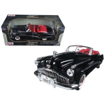 BUICK ROADMASTER BLACK/RED 1949 1/18, DIECAST CAR, COLLECTABLE CAR.