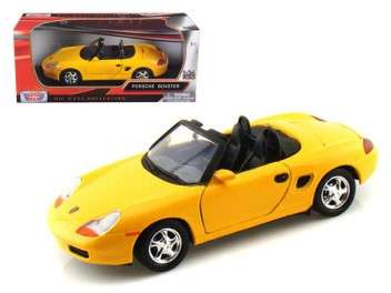 PORSCHE BOXSTER YELLOW 1/24, DIECAST CAR, COLLECTABLE CAR.