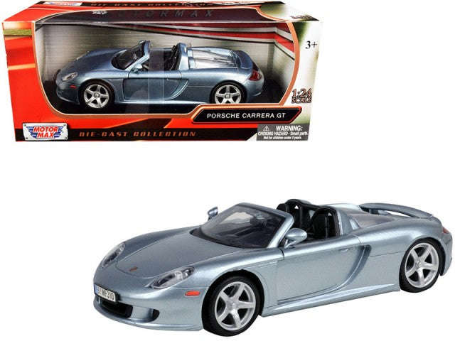 PORSCHE CARRERA GT SILVER 1/24, DIECAST CAR, COLLECTABLE CAR.