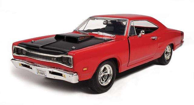 DODGE CORONET SUPERBEE RED 1969 1/24, DIECAST CAR, COLLECTABLE CAR.