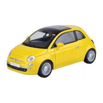 FIAT NUOVA 500 YELLOW 1/24, DIECAST CAR, COLLECTABLE CAR.