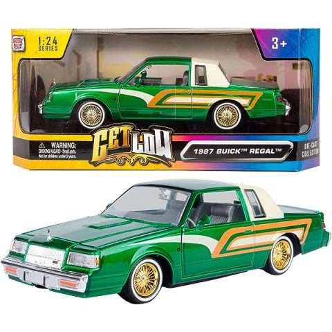 GET LOW BUICK REGAL MET GREEN 1987 1/24, DIECAST CAR, COLLECTABLE CAR.