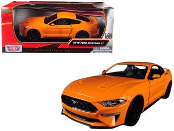 FORD MUSTANG GT  ORANGE 2018 1/24, DIECAST CAR, COLLECTABLE CAR.
