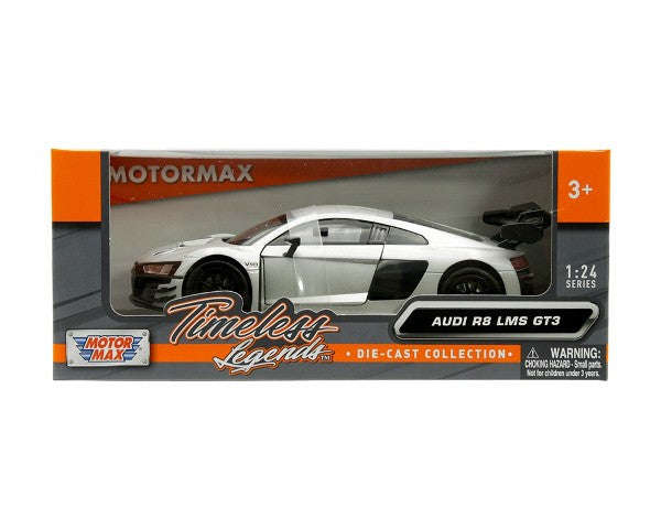 AUDI R8 LMS GT3 V10 SILVER 1/24, DIECAST CAR, COLLECTABLE CAR.