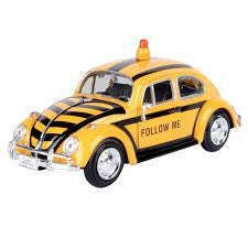 VW BEETLE - AIRPORT FOLLOW ME SERVICE CAR ORANGE 1966 1/24, DIECAST CAR, COLLECTABLE CAR.
