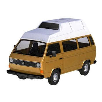 VOLKSWAGEN TYPE 2 (T3) CAMPER MET BROWN 1/24, DIECAST CAR, COLLECTABLE CAR.