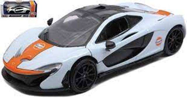 MCLAREN P1 WITH GULF LIVERY GULF COLOURS 1/24, DIECAST CAR, COLLECTABLE CAR.