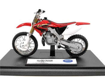 HONDA CR250R RED 1987 1/18, DIECAST MOTORBIKE, COLLECTABLE MOTORCYCLE.