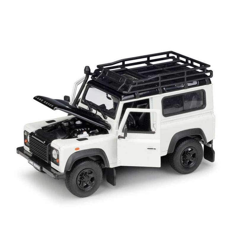 LAND ROVER DEFENDER WITH ROOF RACK SNORKEL  CREAM  1/24, DIECAST CAR, COLLECTABLE CAR.