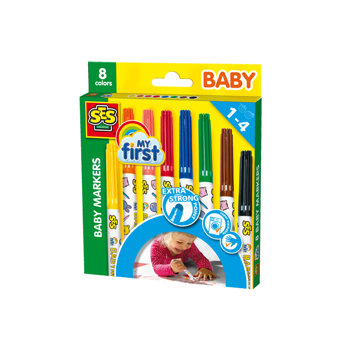 MY FIRST - BABY MARKERS 8 COLOURS EDUCATIONAL,TEACHER HOME SCHOOL, LEARNING