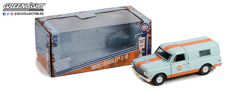 CHEV C-10 RUNN ON EMPTY W/CAMPER SHELL GULF OIL '68, DIECAST COLLECTABLES