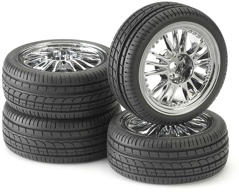 Tire & Rim Set - For 1/10 Radio Control Car 12mm hex