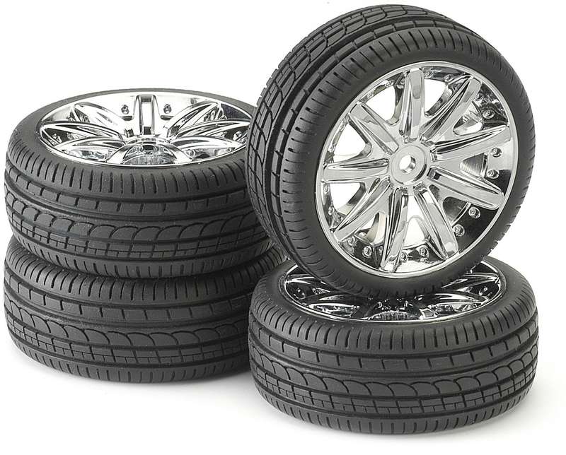 Tire & Rim Set - For 1/10 RC Car 12mm hex