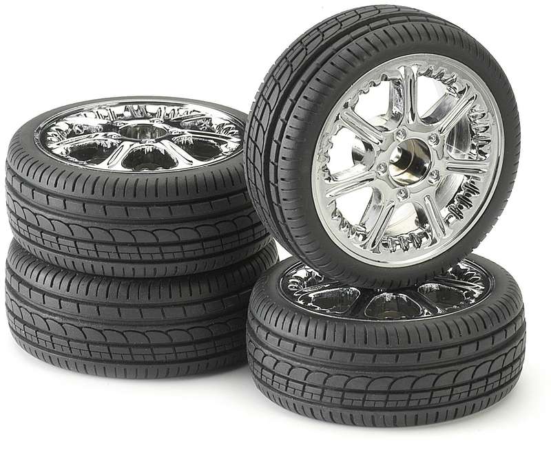 Tire & Rim Set - For 1/10 Radio control Car 12mm hex