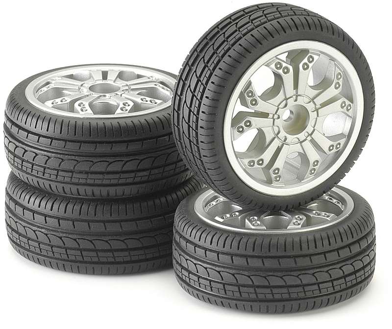Tire & Rim Set - For 1/10 Scale radio control Car