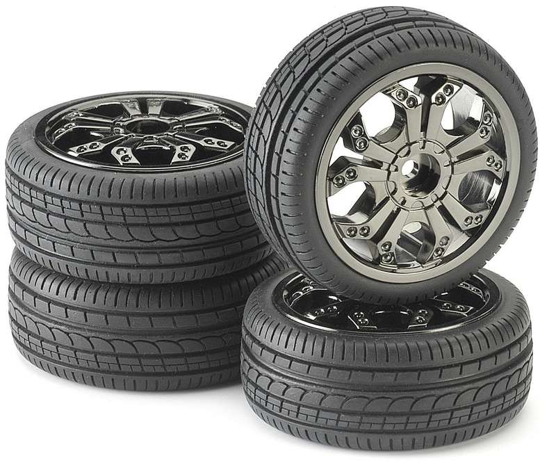 Tire & Rim Set - For 1/10 Scale Radio Control Car