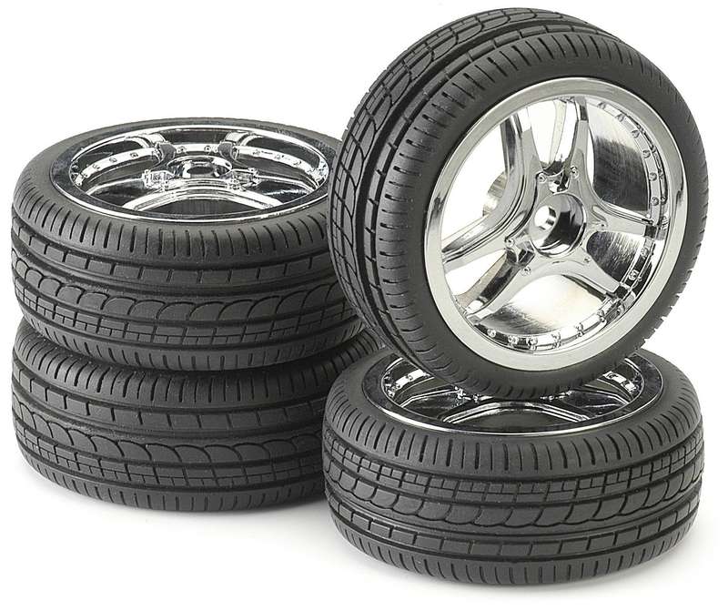 Tire & Rim Set - For 1/10 Scale Radio Control Car 12mm hex
