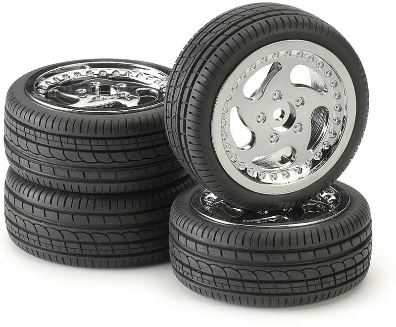 Tire & Rim Set - For 1/10 Scale Radio Control Car 12mm hex