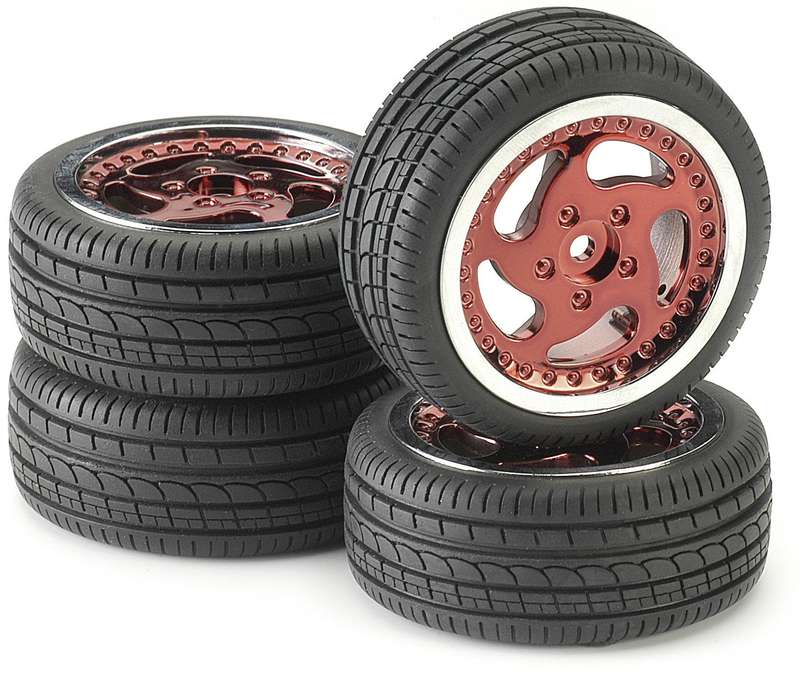 Tire & Rim Set - For 1/10 Scale Radio Control Car 12mm hex
