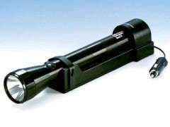 METAL D RECHARGEABLE TORCH 12/24/220V BLACK FROM ANSMANN GERMANY