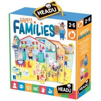 HAPPY FAMILIES EDUCATIONAL PUZZLE;EDUCTIONAL PUZZLE, TEACHER HOMESCHOOL SUPPLIES;  TODDLER LEARNI...