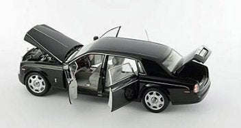 1:18 ROLLS ROYCE PHANTOM EXT W/BASE ENGLISH BLACK DIECAST, DIECAST COLLECTABLES