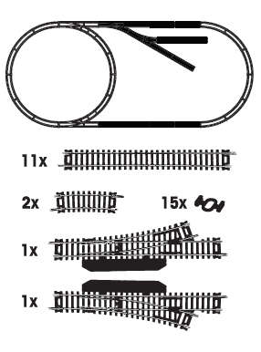Set 2 -  15 Piece Track & Clips HO TRAIN ACC