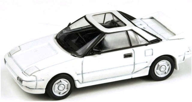 TOYOTA MR2 MKI AW11 CLOSED LIGHTS WHITE 1985 1/64, DIECAST CAR, COLLECTABLE CAR.