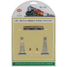 N SCALE SIGNAL BRIDGE W/2 FIGURES, PLASTIC SCALE MODEL,MODEL TRAIN ACCESSORIE