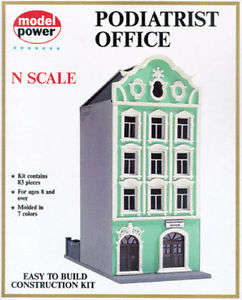N SCALE PODIATRISTS OFFICE, PLASTIC SCALE MODEL,MODEL TRAIN ACCESSORIE