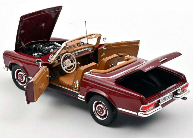 MERCEDES-BENZ 230 SL DARK RED 1963 1/18, DIECAST CAR, COLLECTABLE CAR.