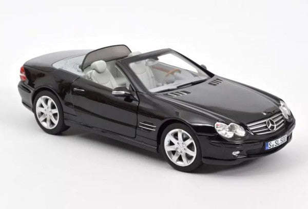 MERCEDES-BENZ SL 500 BLACK 2003 1/18, DIECAST CAR, COLLECTABLE CAR.