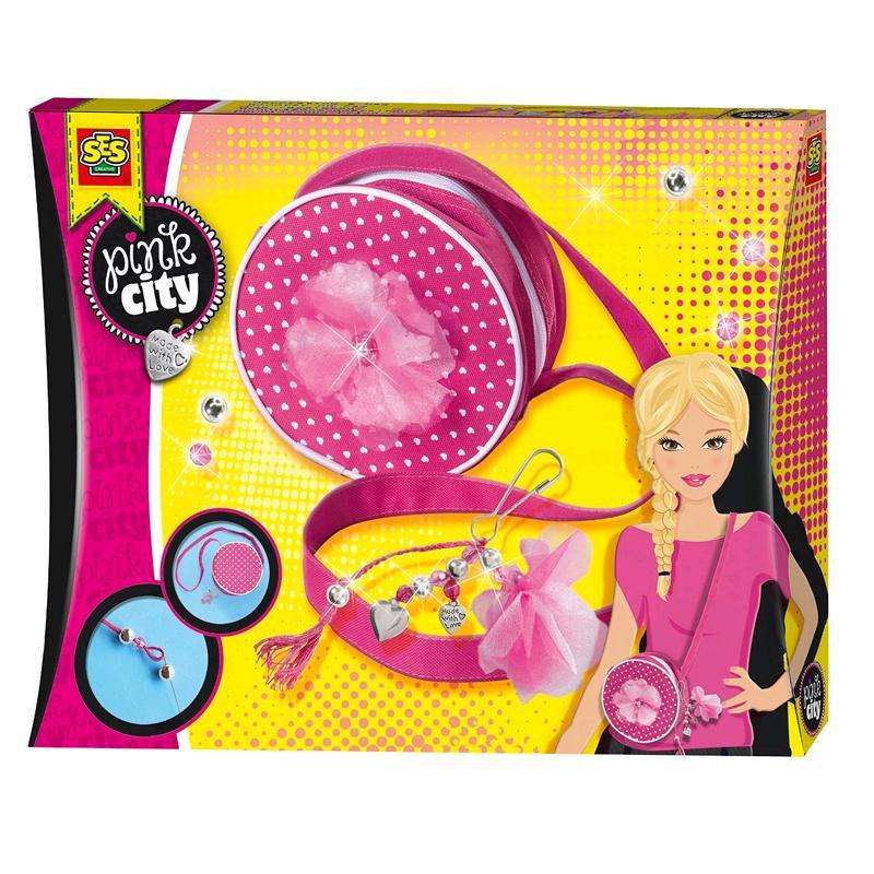 PINK CITY DECORATING A SLINGBAG EDUCATIONAL,TEACHER HOME SCHOOL, LEARNING