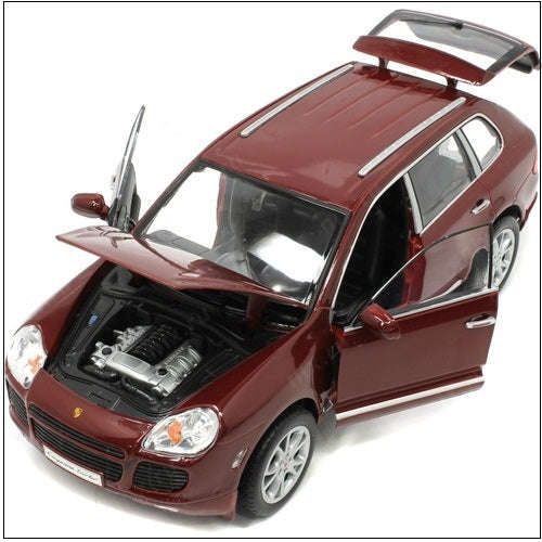 1/18 PORSCHE CAYENNE TURBO PLUM RED  2006 DIECAST, DIECAST CAR, COLLECTABLE CAR.