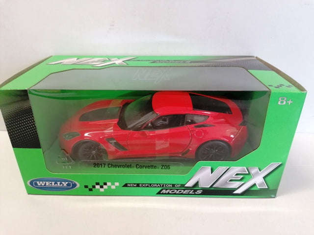 CHEVROLET COREVETTE Z06 RED 2017 1/24 DIECAST, DIECAST CAR, COLLECTABLE CAR.